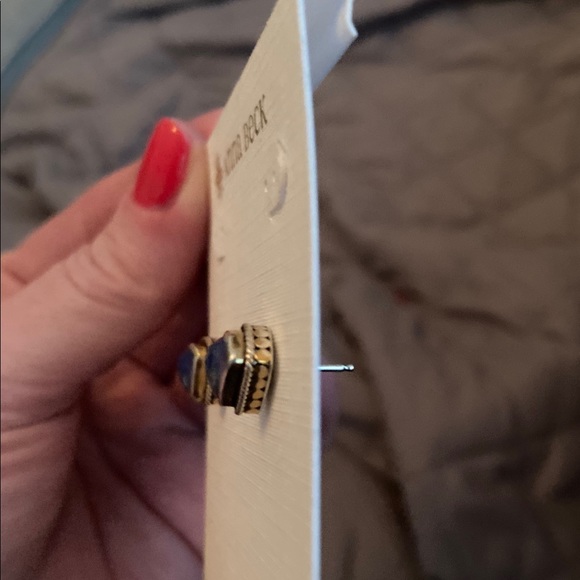 NWT Anna Beck Lapis Gold Earrings - Picture 5 of 8